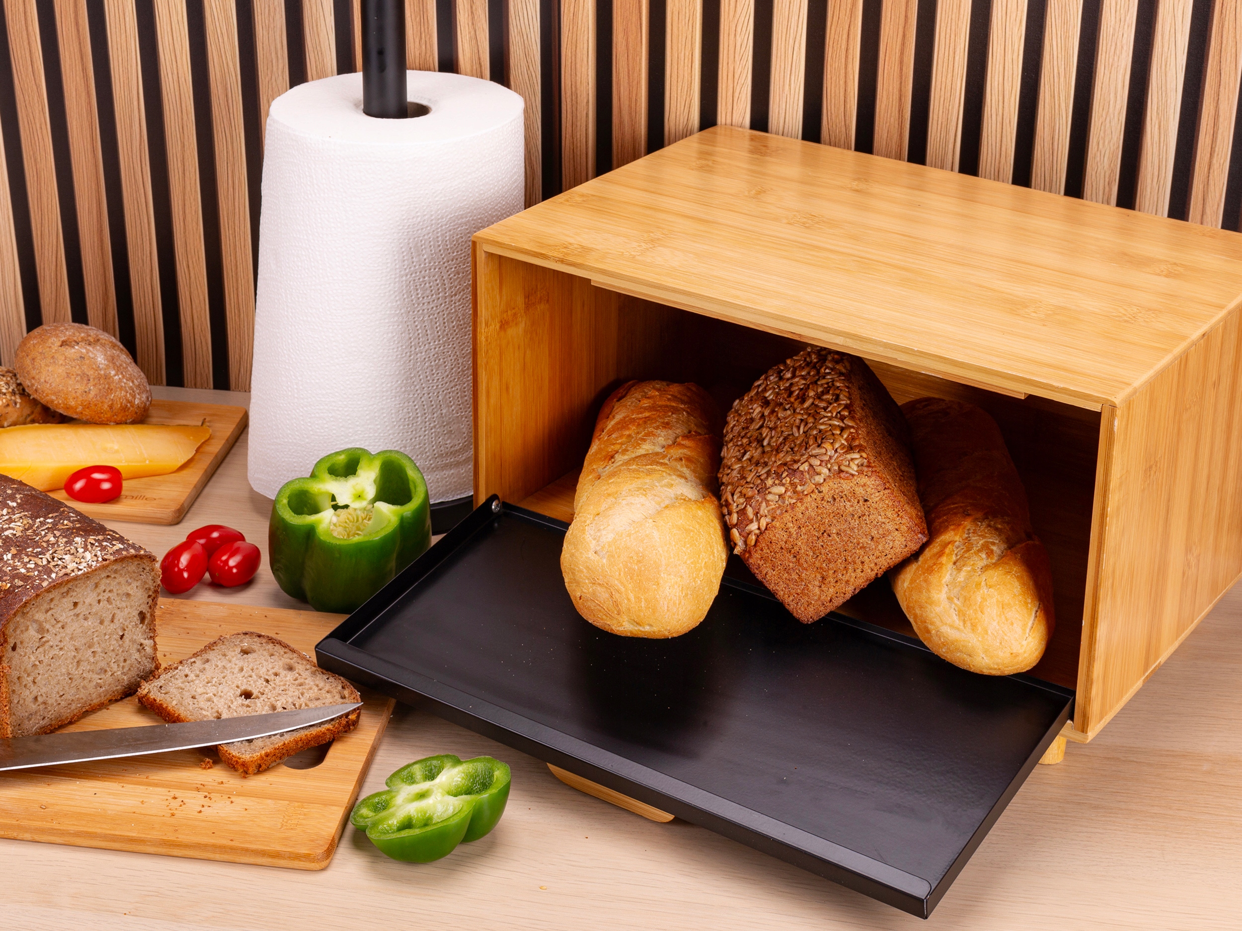 CHLEBAK BAMBUSOWY POJEMNIK na CHLEB BUŁKI ŚWIEŻE PIECZYWO KAMILLE Materiał bambus