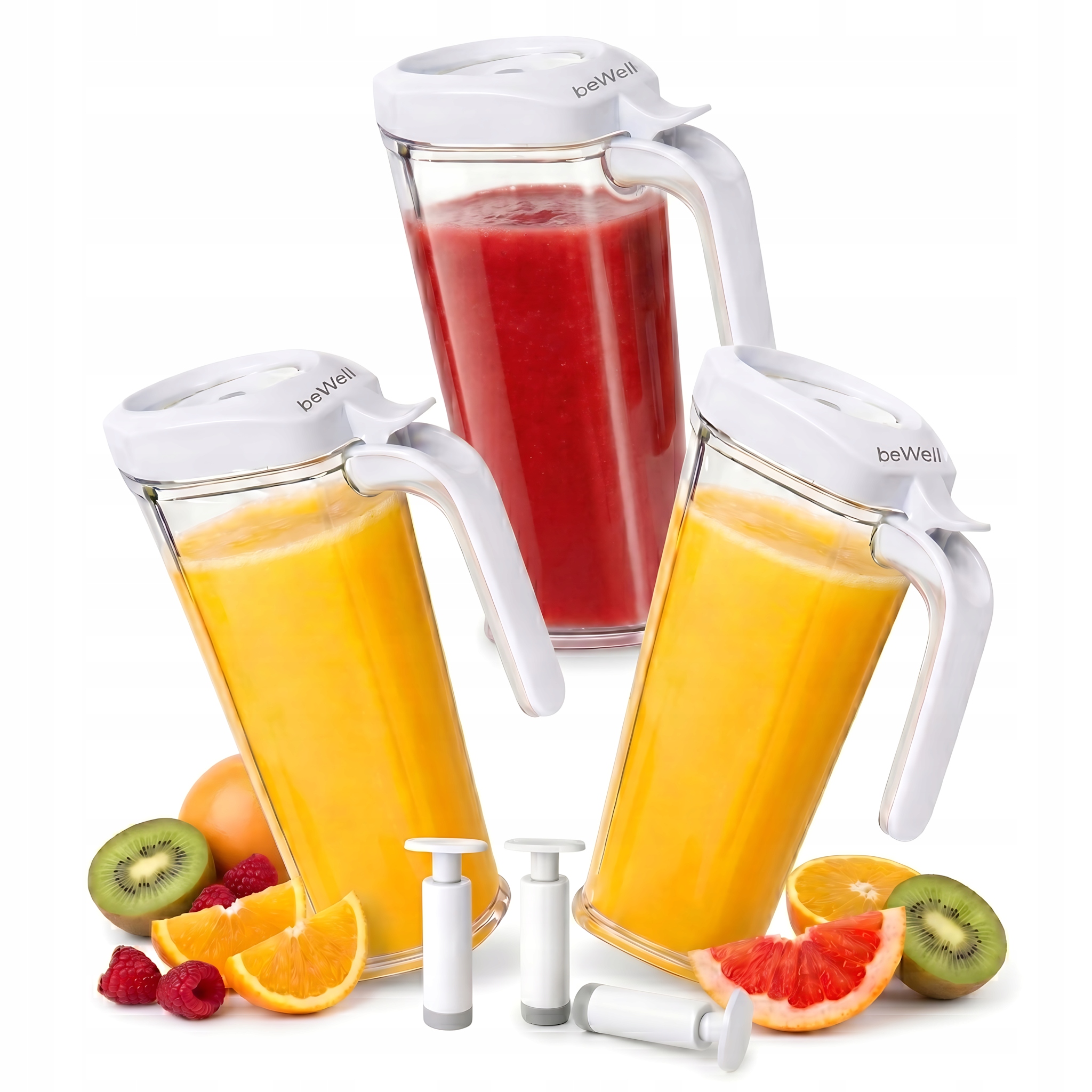 Hermetická vakuová nádoba s víkem 3x1000 ml na potraviny beWell Pumpička