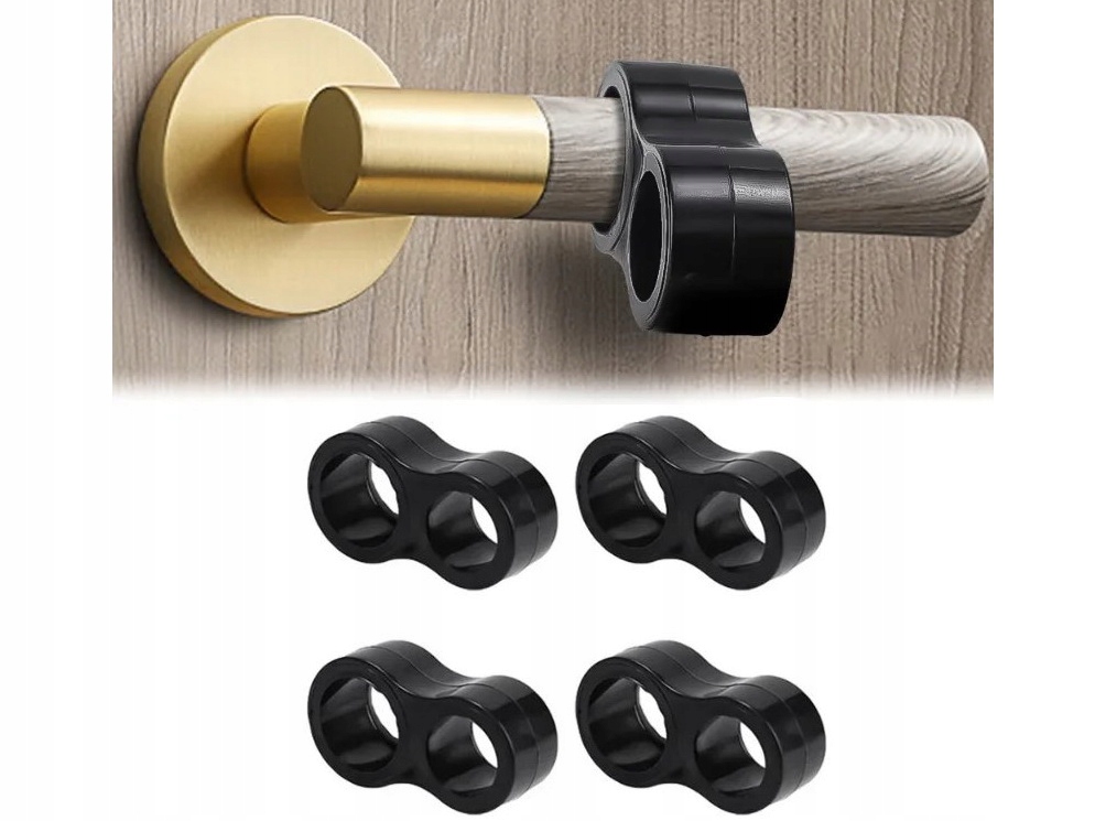 ODBOJNIK OGRANICZNIK SILIKONOWY NA KLAMKĘ DRZWI ODBÓJ OSŁONA CZARNY 4 szt