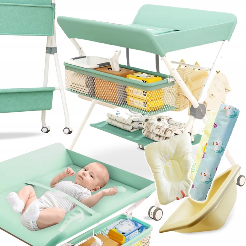 Przewijak Składany Do Przewijania Niemowląt Dzieci Mobilny 15KG 59x72x93CM
