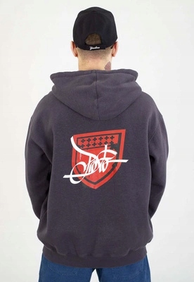 Mikina Prosto S kapucí Zip Damage Target tmavě šedá