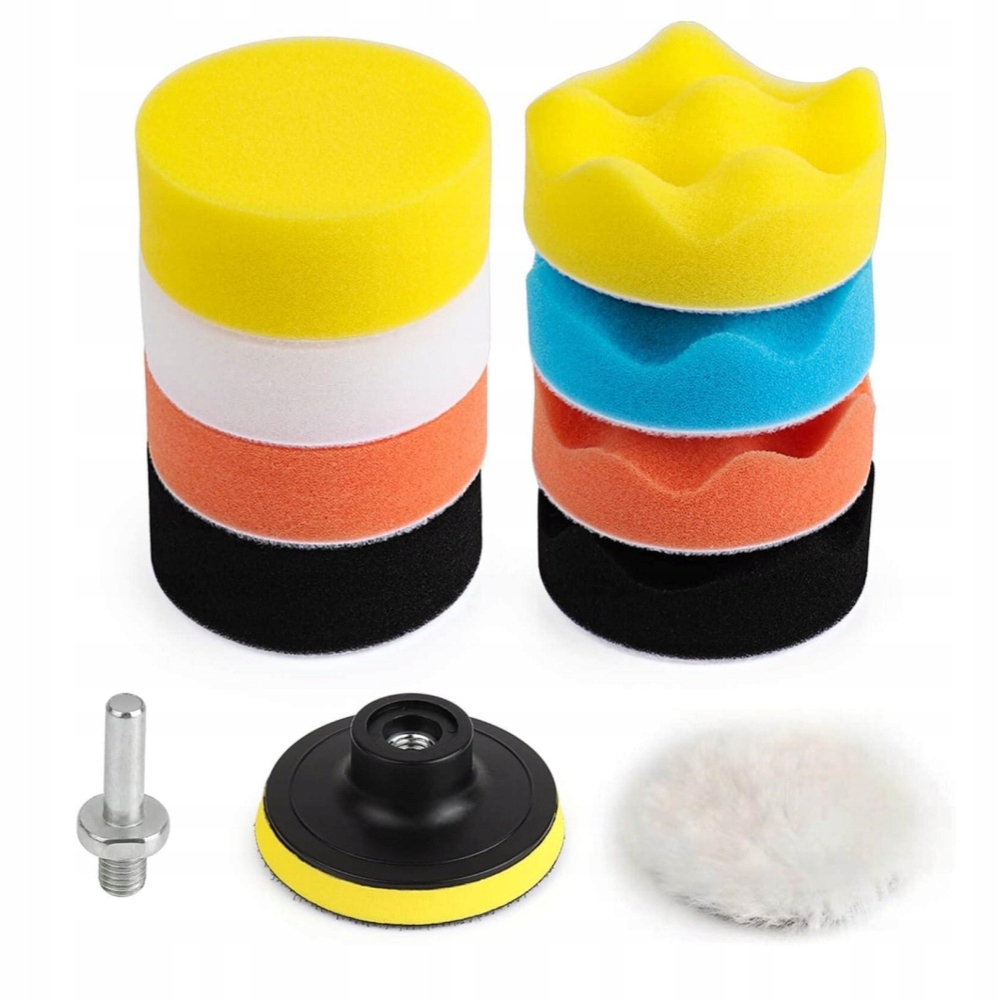 Zestaw Gąbek Polerskich Padów Na Wkrętarkę Wiertarkę 75MM 11ELEM XJ4899