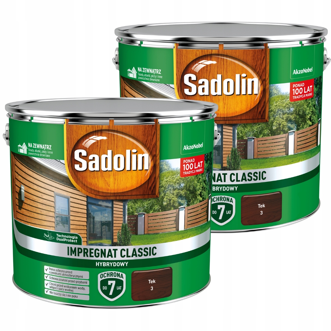 Sadolin Klasická Ochranná Impregnace Na Dřevo 18 L Teak Sada 2X9 L