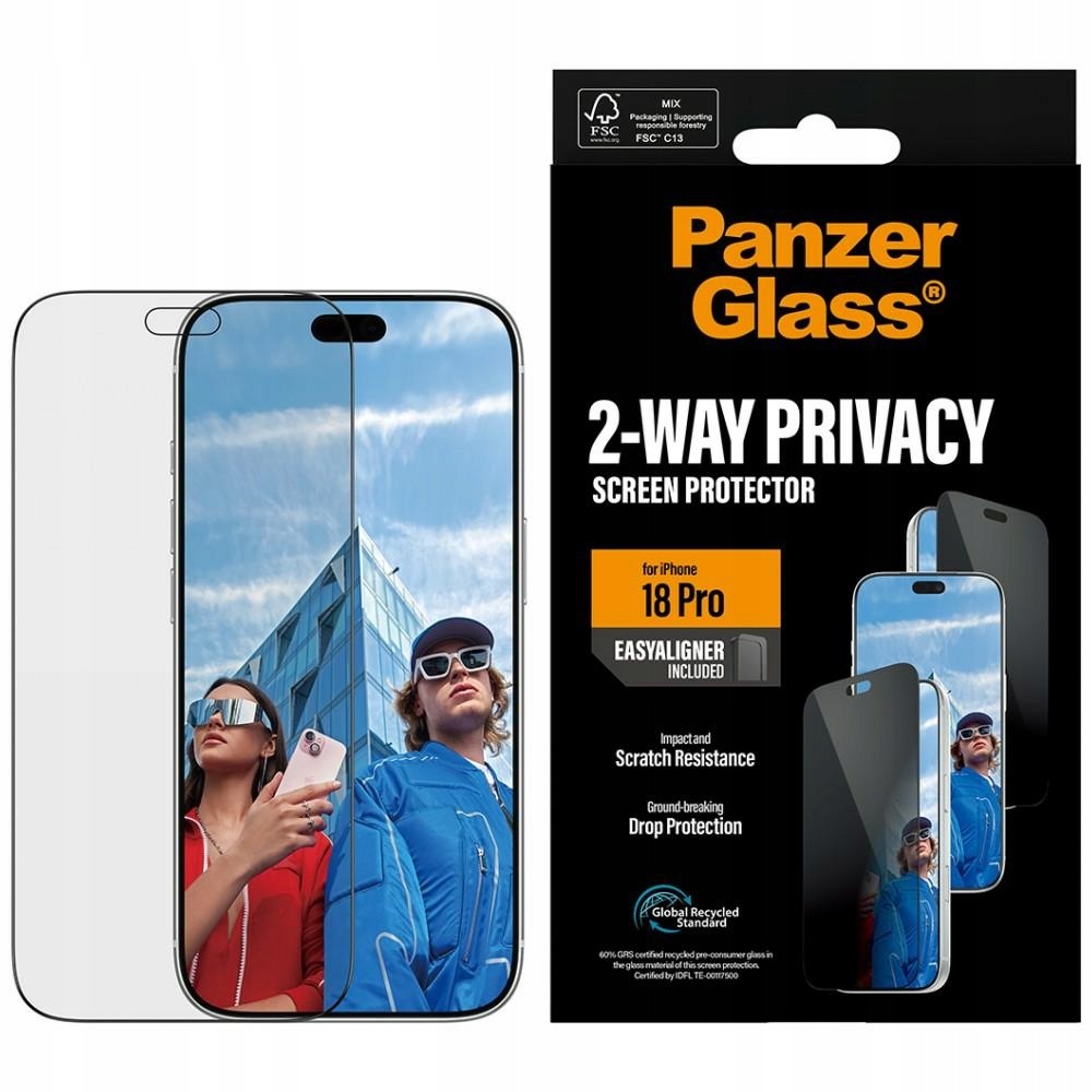 Sklo s privátním filtrem pro iPhone 18 Pro PanzerGlass 2-Way Privacy EasyAligner