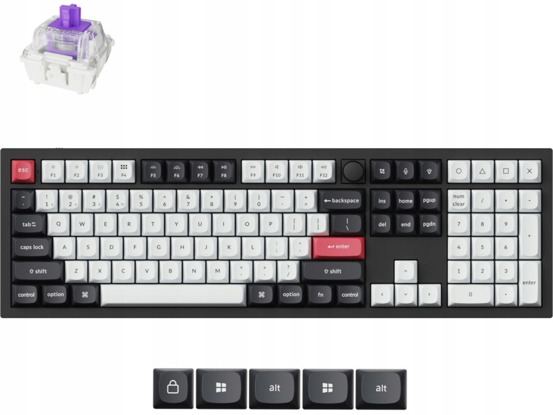 Klawiatura Keychron Q6 He Gateron Double-Rai Magnetic Czarno-biało-czerwony