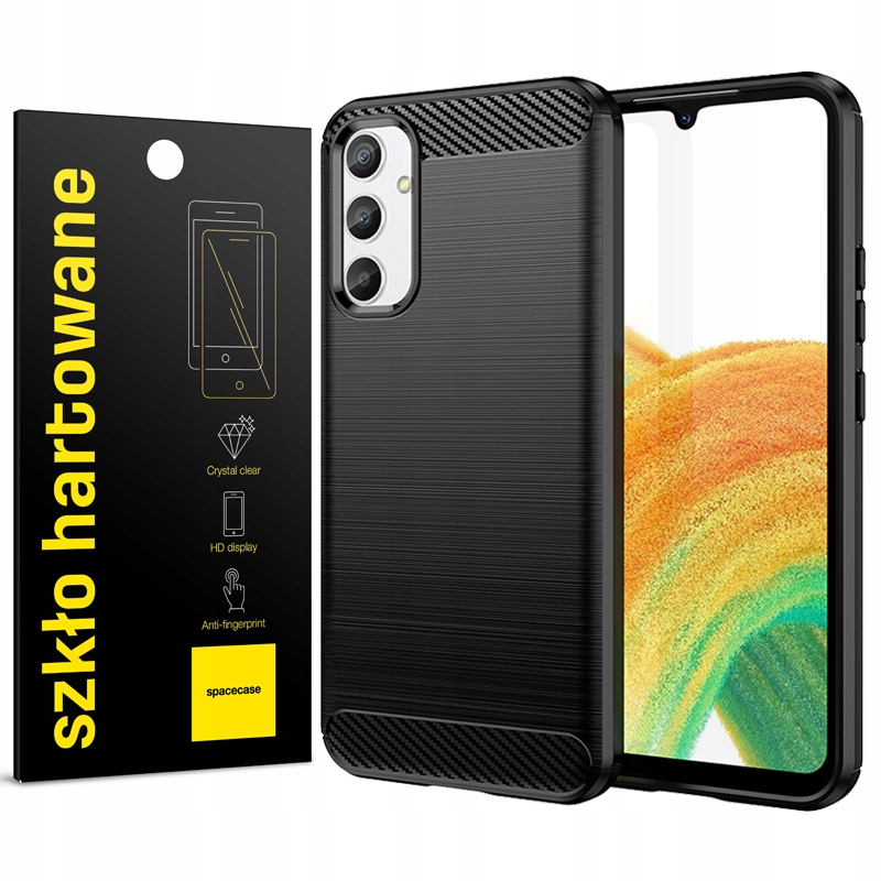

Etui Do Galaxy A34 5G Obudowa Carbon Pełne Szkło
