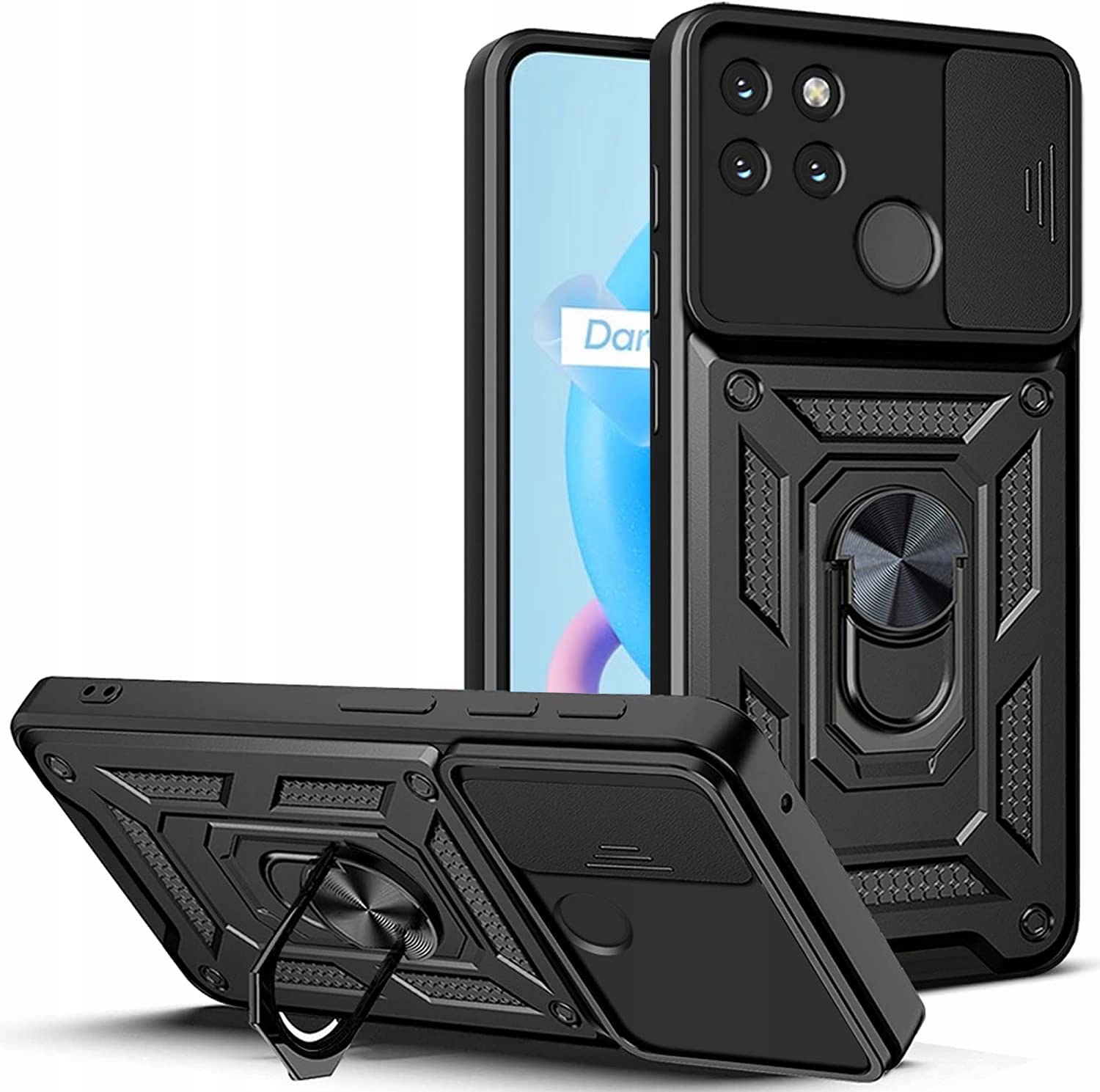 

Etui Pancerne Solid-ring Szkło do Realme C21Y C25Y