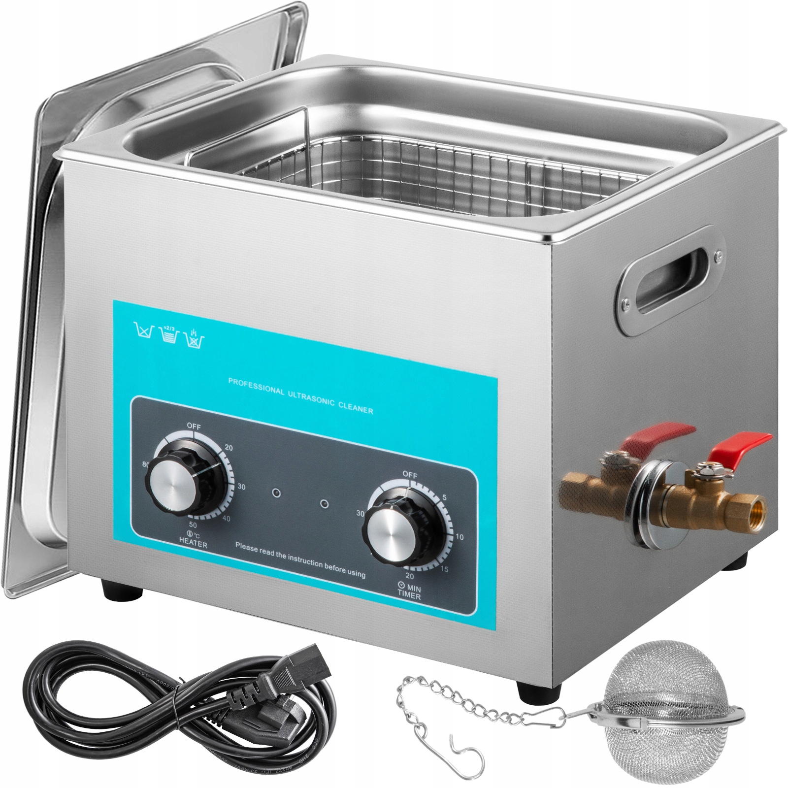 

Vevor Myjka Ultradźwiękowa z Pokrętłem 15L 360W