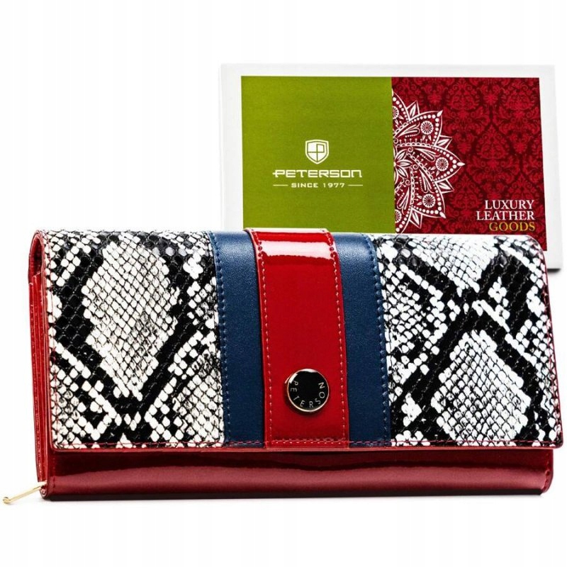 Kožená dámská peněženka s hadí klopou Peterson