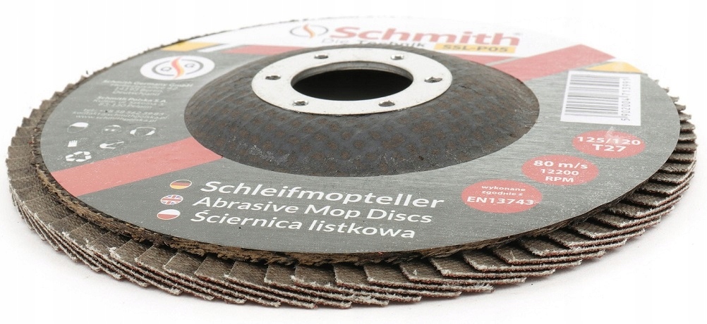 TARCZA ŚCIERNA PROSTA ŚCIERNICA LISTKOWA 125mm P80 LAMELKI SCHMITH Kod producenta SSL-P03