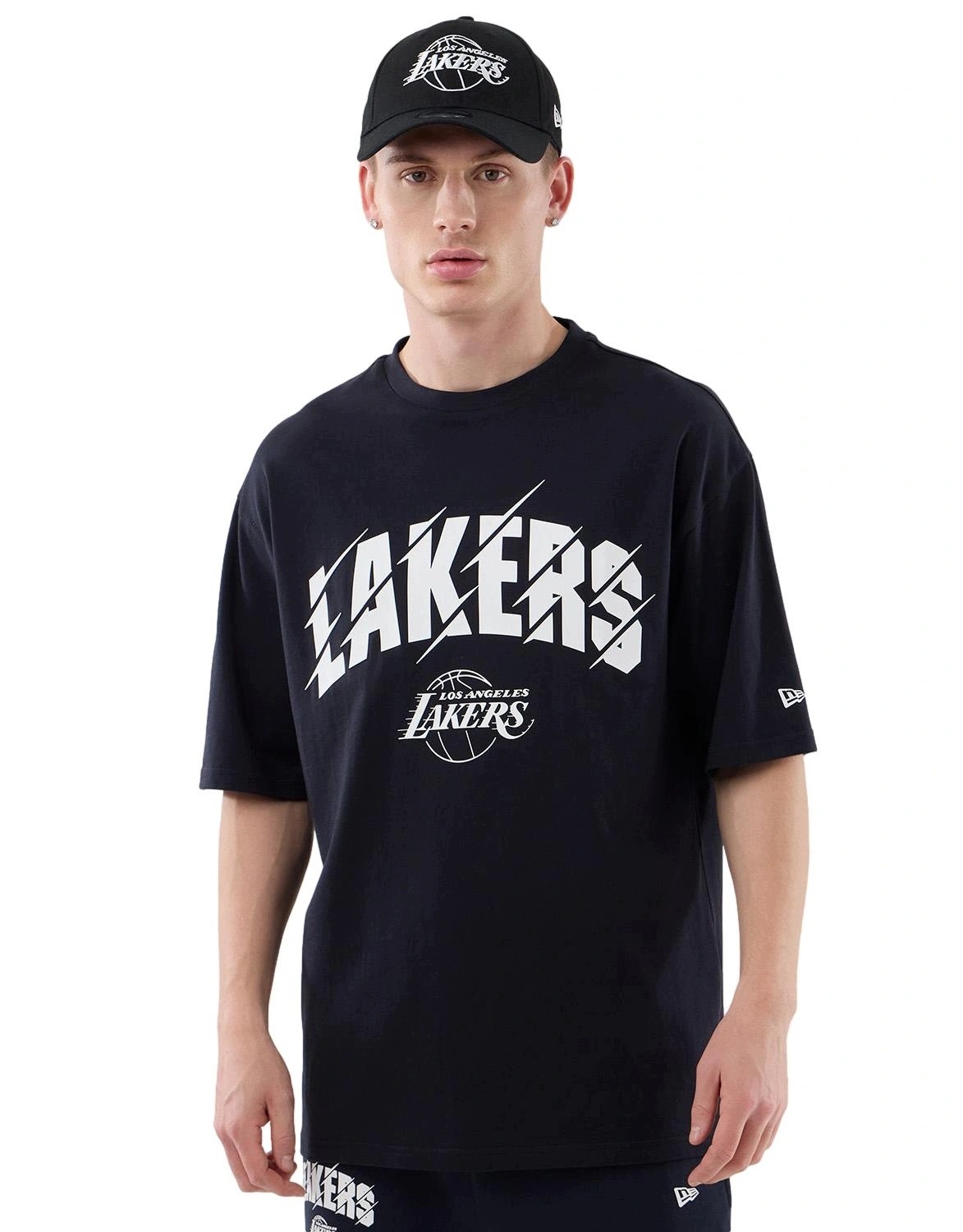 Tričko pánské New Era tričko Los Angeles Lakers bavlněné oversize