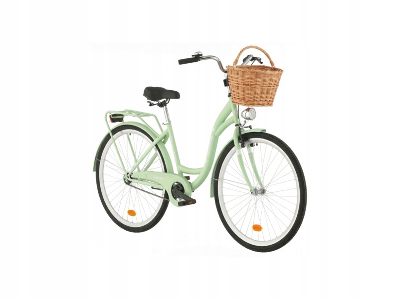 Rower miejski Indiana Moena S1B 28 cali damski Miętowy 2025 Koszyk