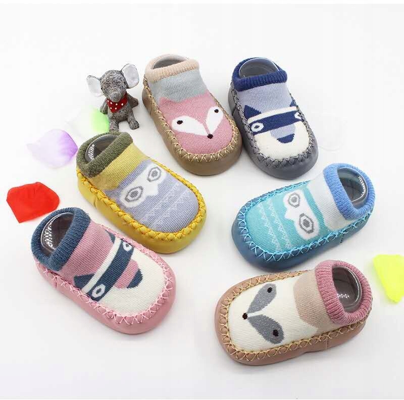 Antypoślizgowe kapcie do żłobka niechodki WILK 11c Płeć chłopcy dziewczynki