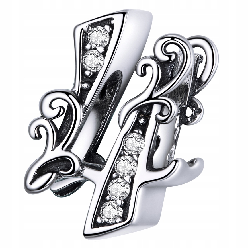 

Charms Koralik Bransoletka Cyfra 4 srebro pr.925