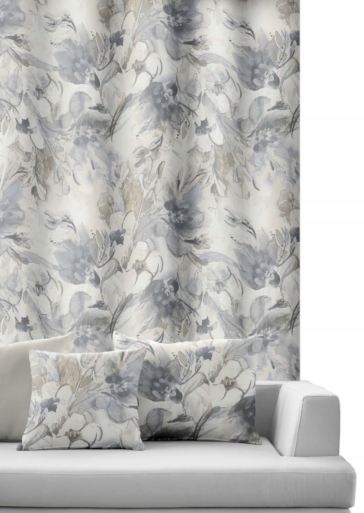 

Zasłona gotowa na taśmie 140x250 Kwiaty 414-5