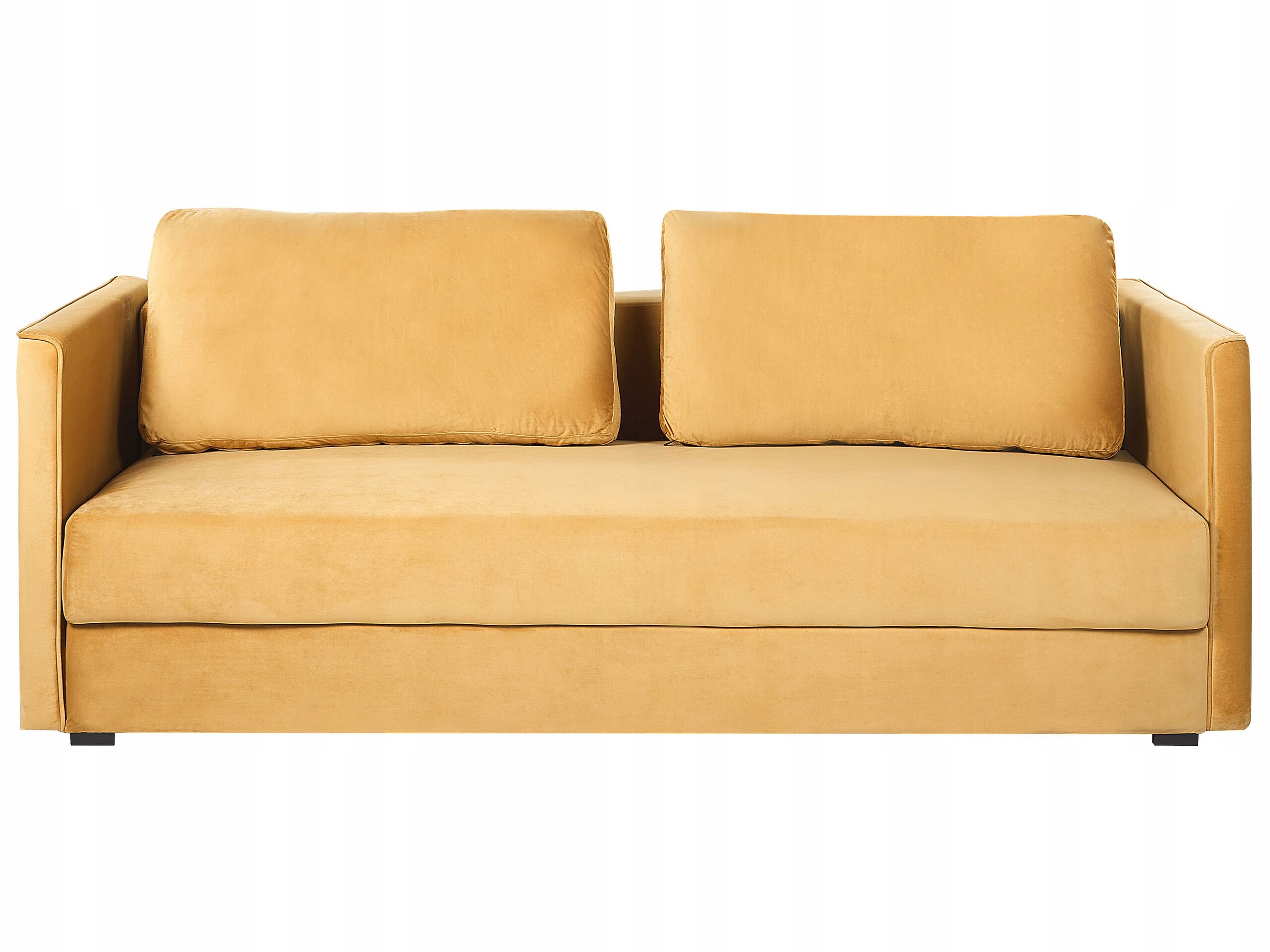 Sofa rozkładana żółta z welurem