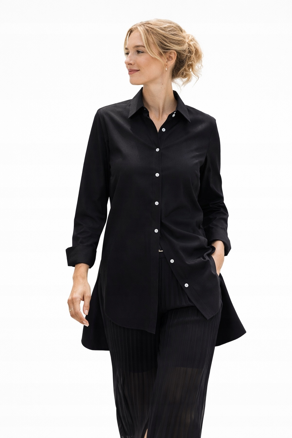 Karl Lagerfeld Černá Košile S Potiskem Na Zádech S Dlouhým Rukávem 34 I3C