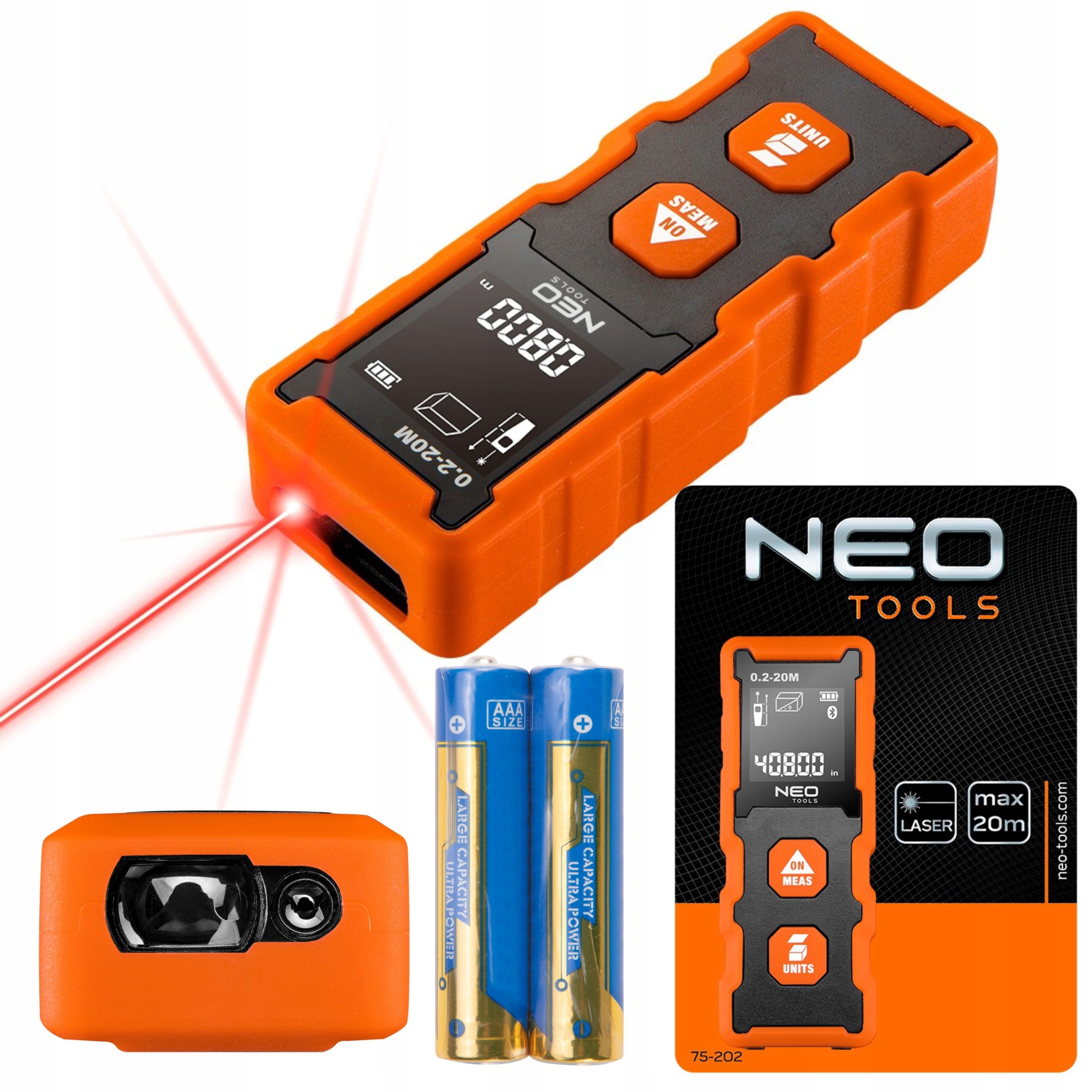 

Neo Dalmierz Laserowy miara Podświetlany 20m +-2mm