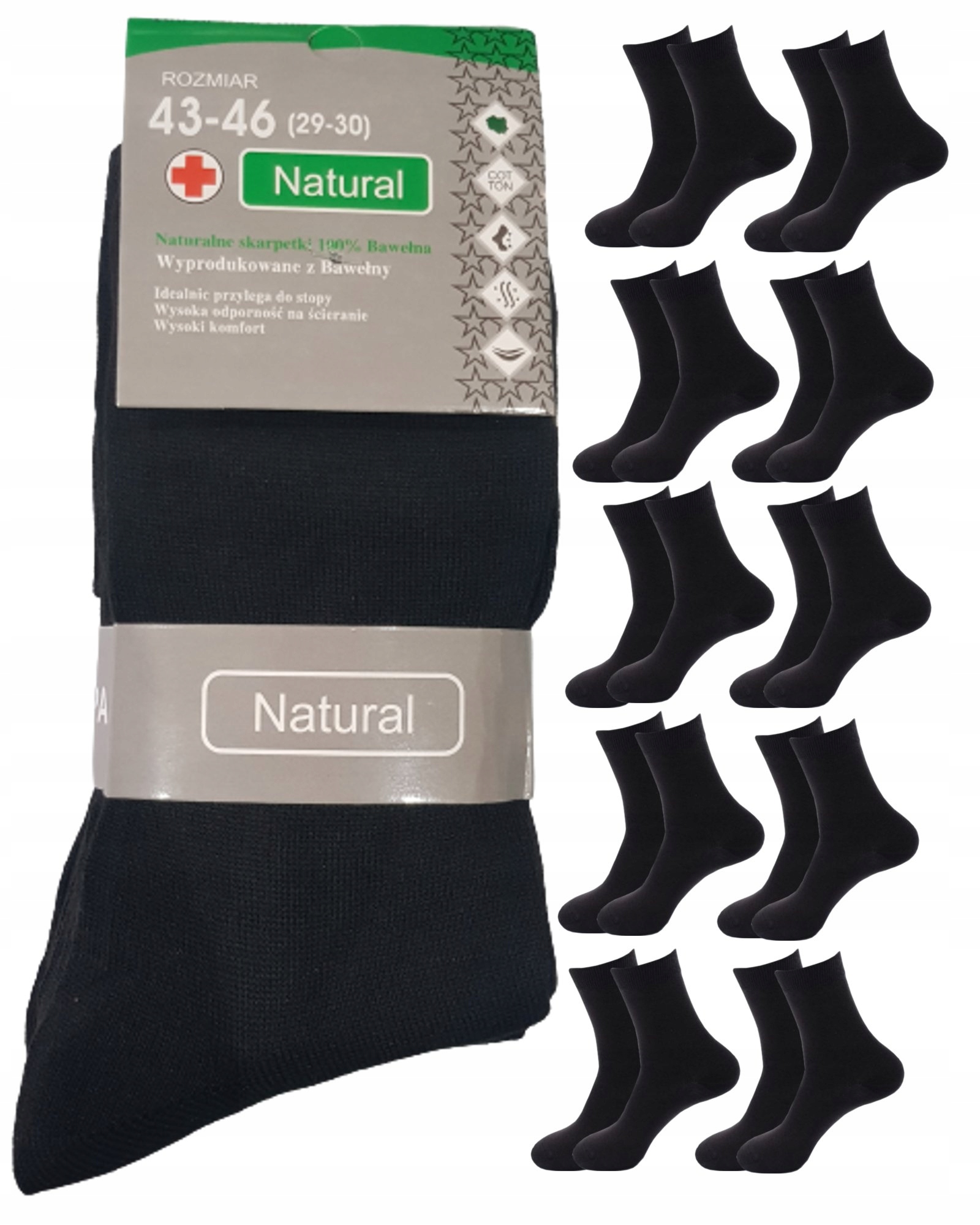

10 x Skarpety Męskie Natural Bawełniane 39-42