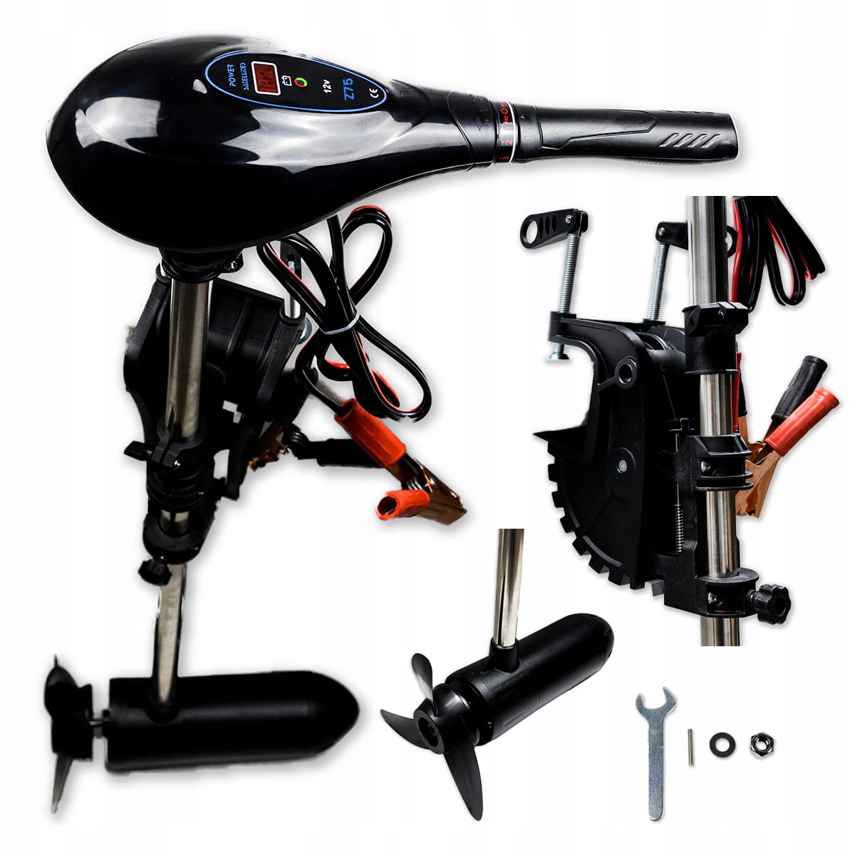 Silnik elektryczny zaburtowy do łodzi pontonu Volt Polska Zefir 75 lbs 900W