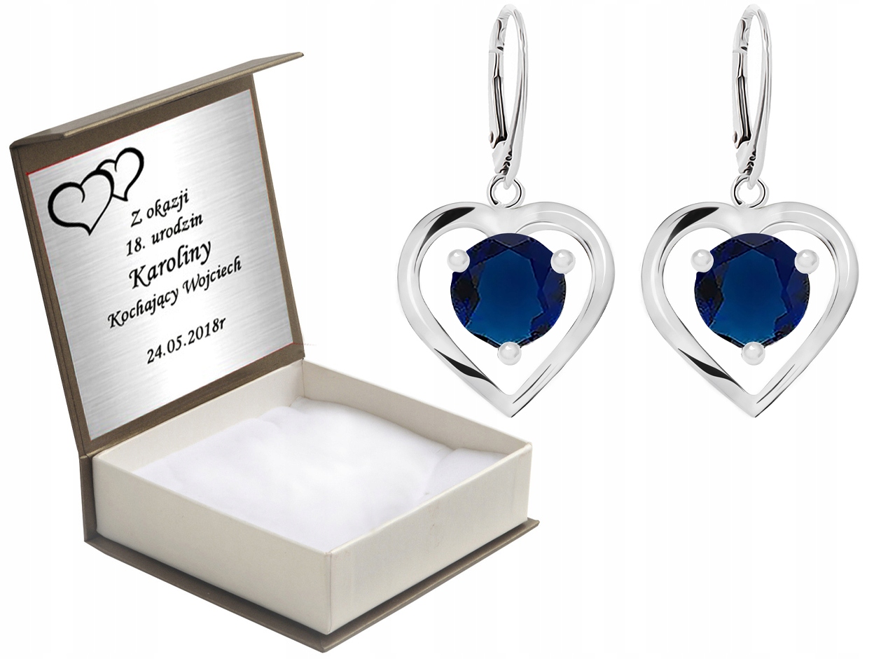 

Kolczyki Serca Z Cyrkoniami Angielsk.zapię +grawer