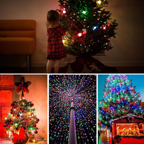 MOCNE LAMPKI CHOINKOWE 100 LED MULTI KOLOR + PROGRAMATOR Zastosowanie na zewnątrz