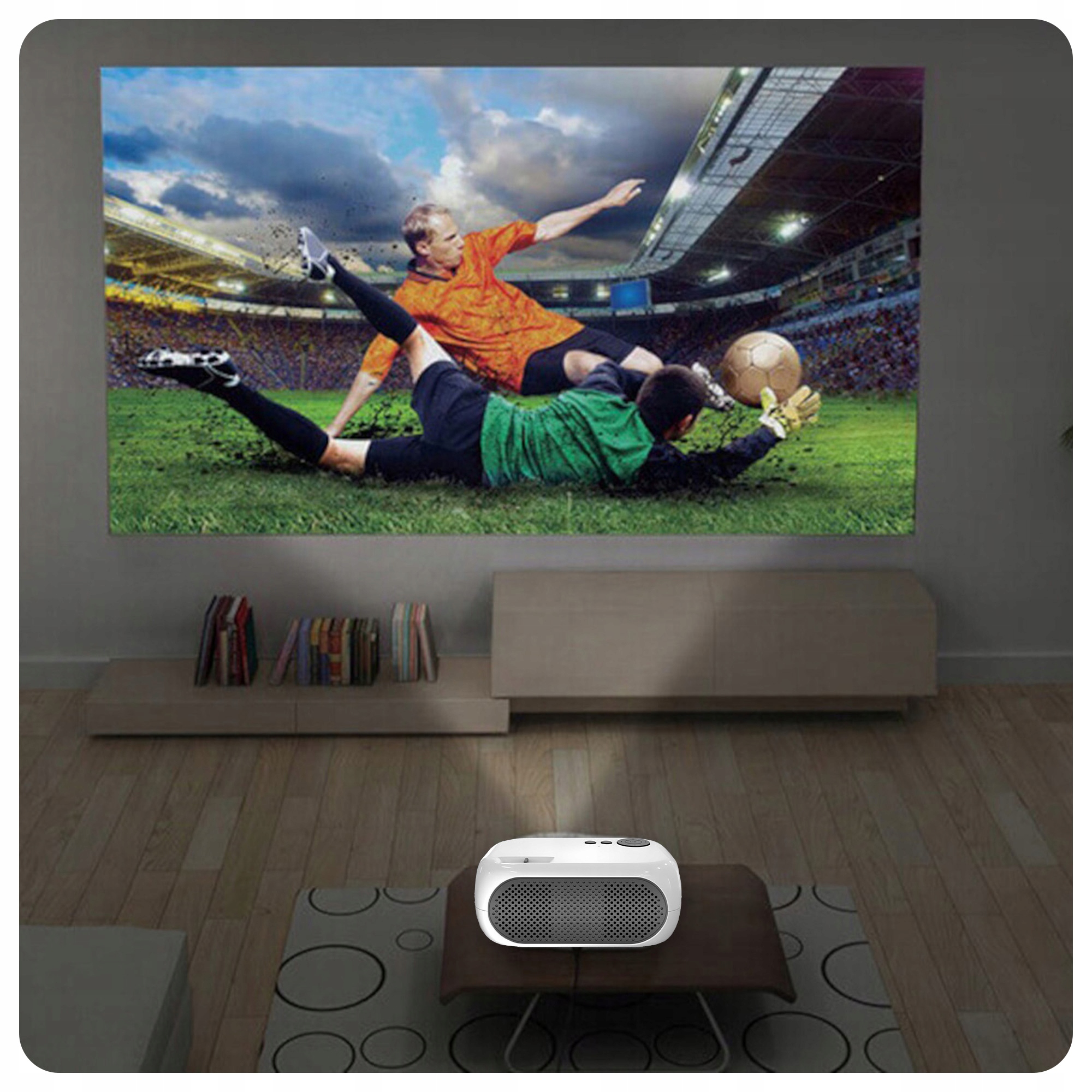 PROJEKTOR RZUTNIK FULLHD MULTIMEDIALNY SMART TV PRZENOŚNY USB HDMI MICROSD Szerokość produktu 12.5 cm