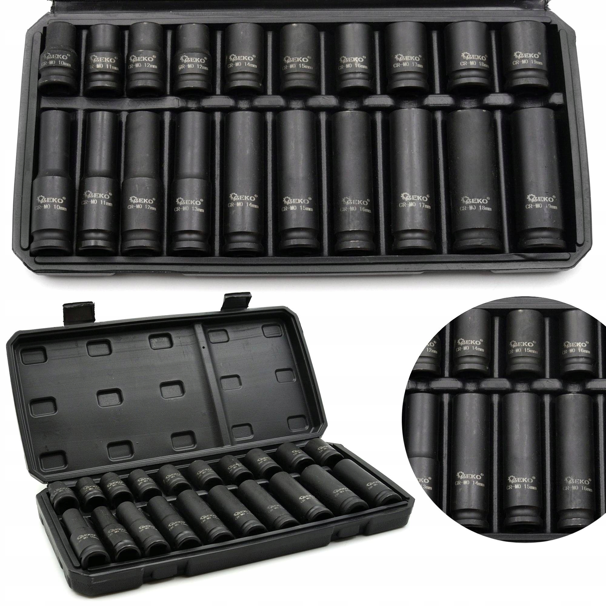 ZESTAW NASADEK UDAROWYCH 1 2 10 19mm 6 katne CR MO