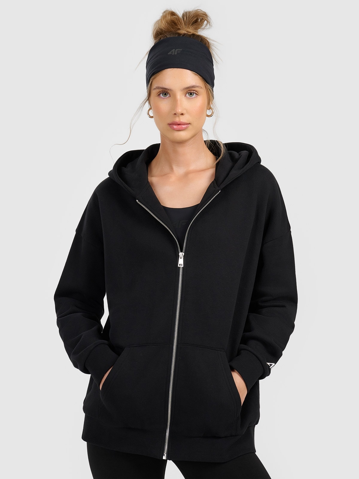 4F Dámská Tepláková mikina Černá, velikost M