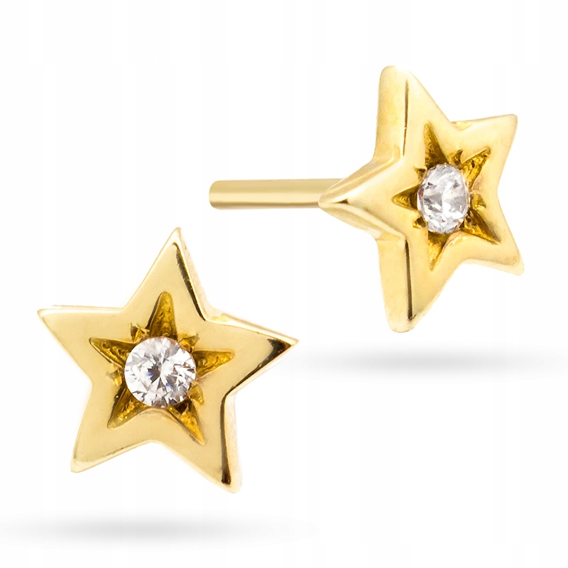 

Złote Kolczyki Gwiazdki z Cyrkonią Star pr.333