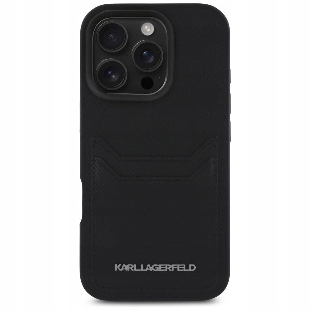 Pouzdro Karl pro iPhone 16 Pro, obal s kapsou a koženou peněženkou