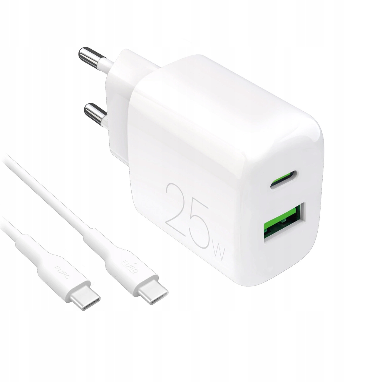 Ładowarka sieciowa Puro Prolite 25W Usb- A Usb- C kabel Usb- C Usb- C 1.