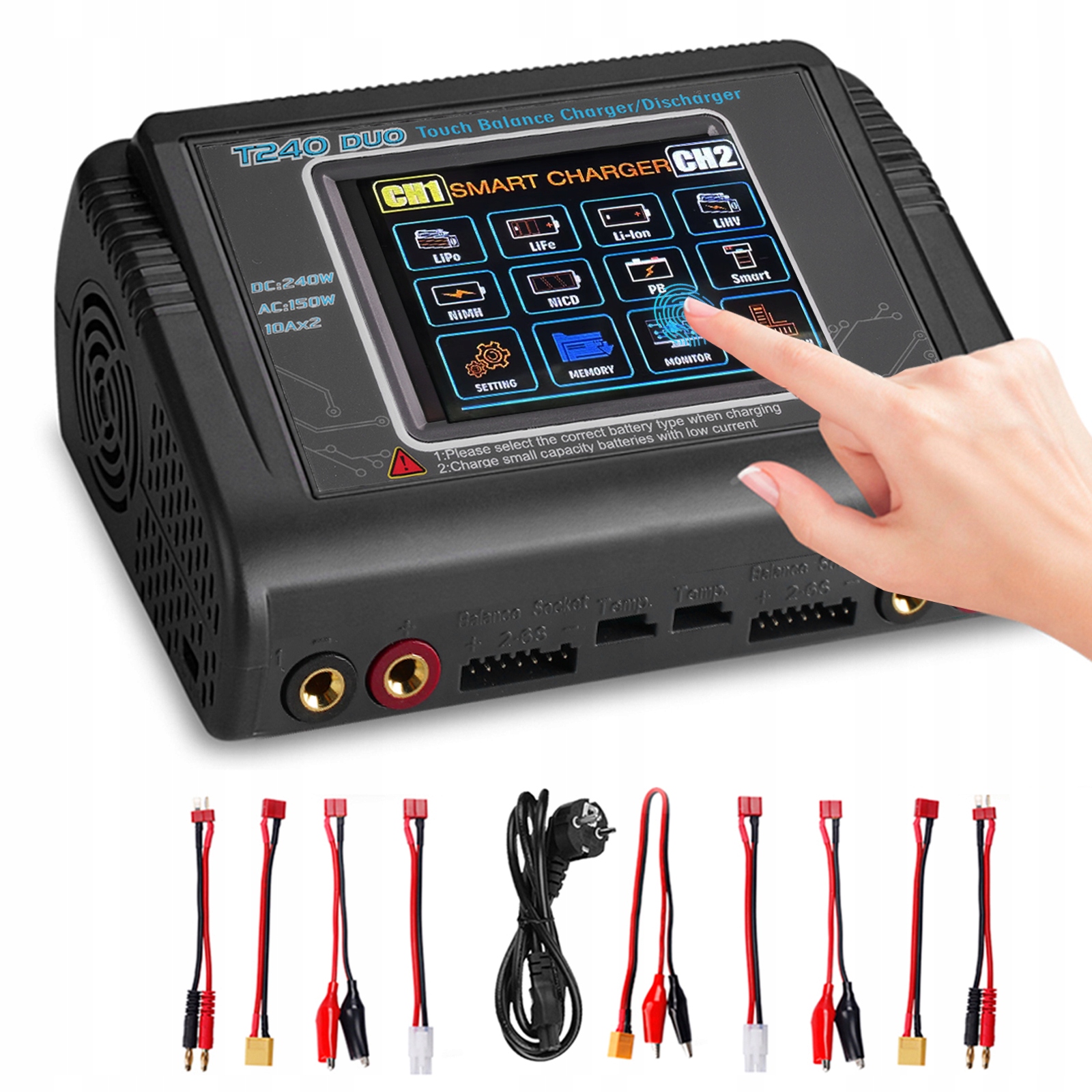 NiMH Nabíjačka Htrc AC150W DC 240W 10A pre LiPO Lilon Life LiHV NiCD Pb