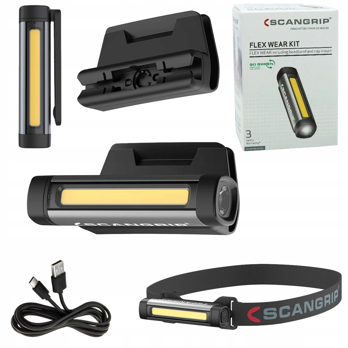 Scangrip Latarka czołowa Led czołówka Flex Wear 150 lm aku 03.5811 SG035811