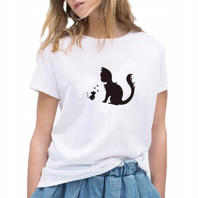 

Koszulka Damska T-Shirt z Nadrukiem Kot S