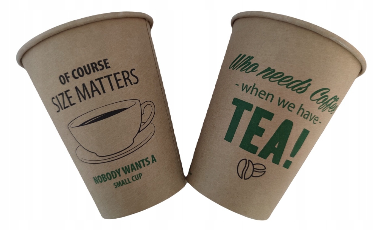 Kubki papierowe BIO PURE kraft 300/360ml fi9 60szt + opłata SUP Pojemność naczynia 300 ml