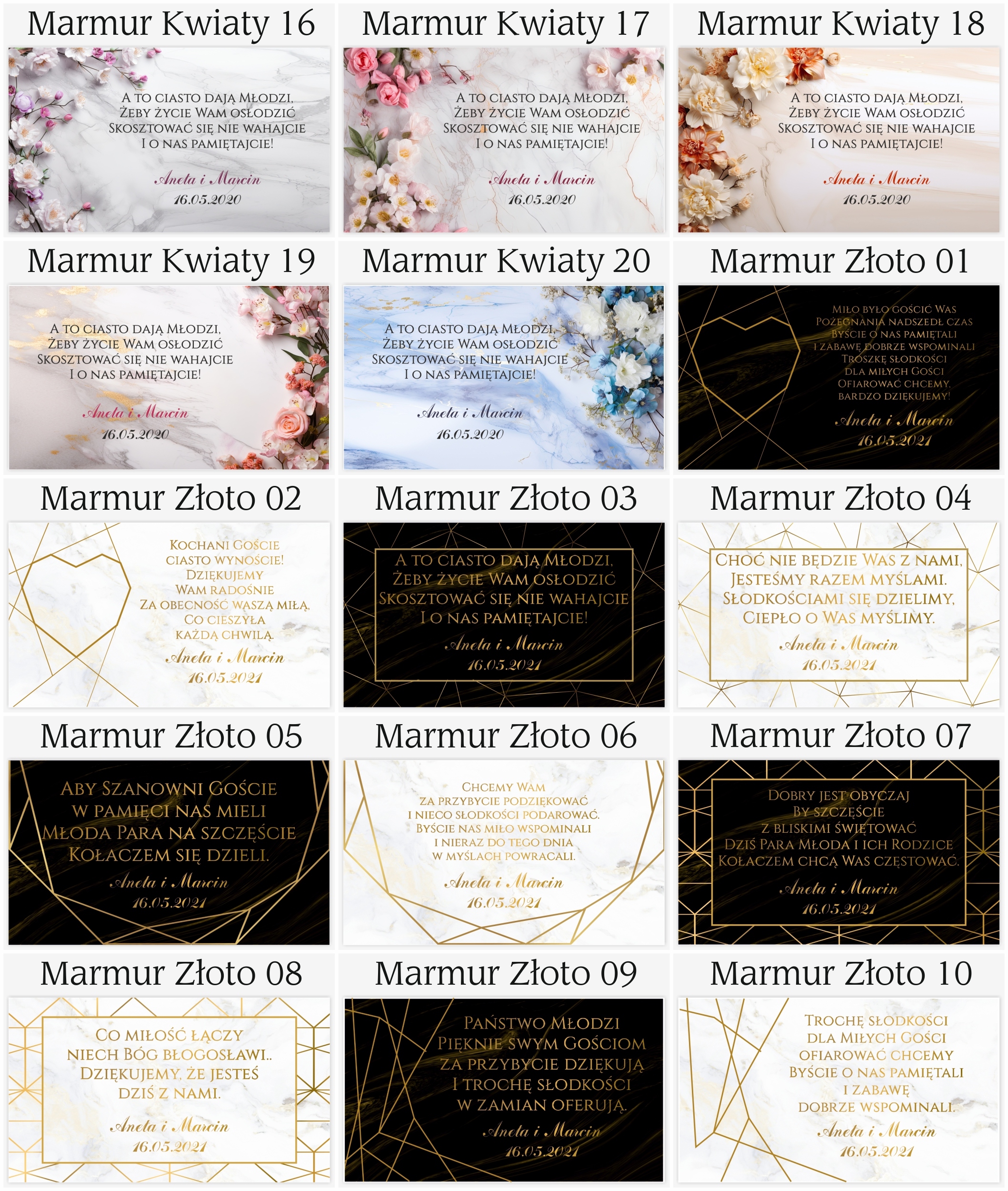 Etykiety naklejki na ciasto wesele ślub 170wzorów Rodzaj etykiety samoprzylepne