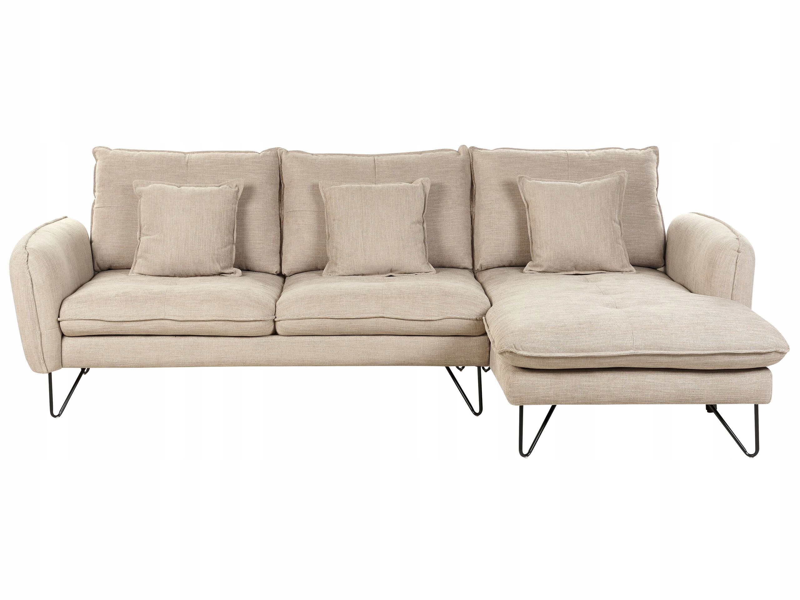 Sofa narożna tapicerowana w kolorze beżowy