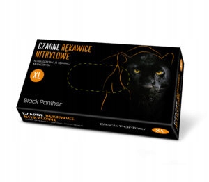 

Rękawice nitryl wampirki czarne Black Panther XL