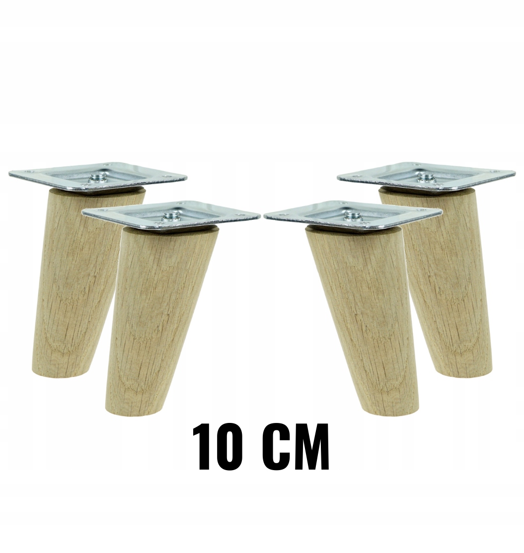 

Nogi nóżki drewniane dębowe skośne zestaw 10 cm