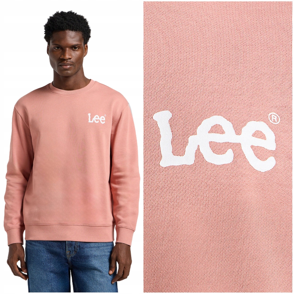 Lee Wobbly Sweatshirt Sepia bavlněná mikina s malým logem Regular Fit M