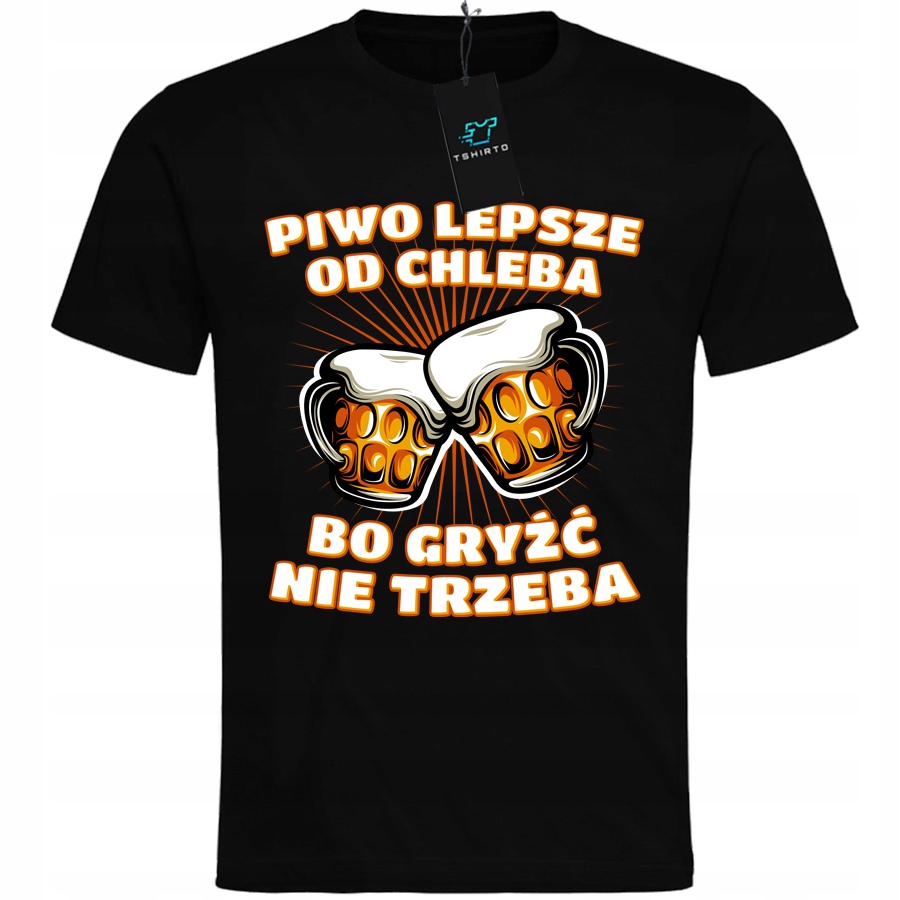 KOSZULKA MĘSKA PIWO LEPSZE OD CHLEBA DLA FACETA BEER ŚMIESZNA M Marka Tshirto