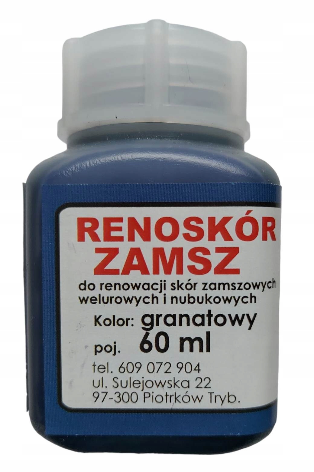 

Farba zamszu weluru nubuku Renoskór Granatowy 60ml