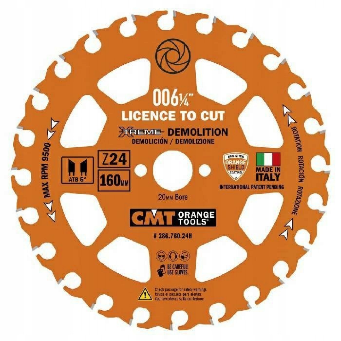 Cmt 286.760.24H Kotoučová pila 160 mm 24T Ultratenký pro demolici