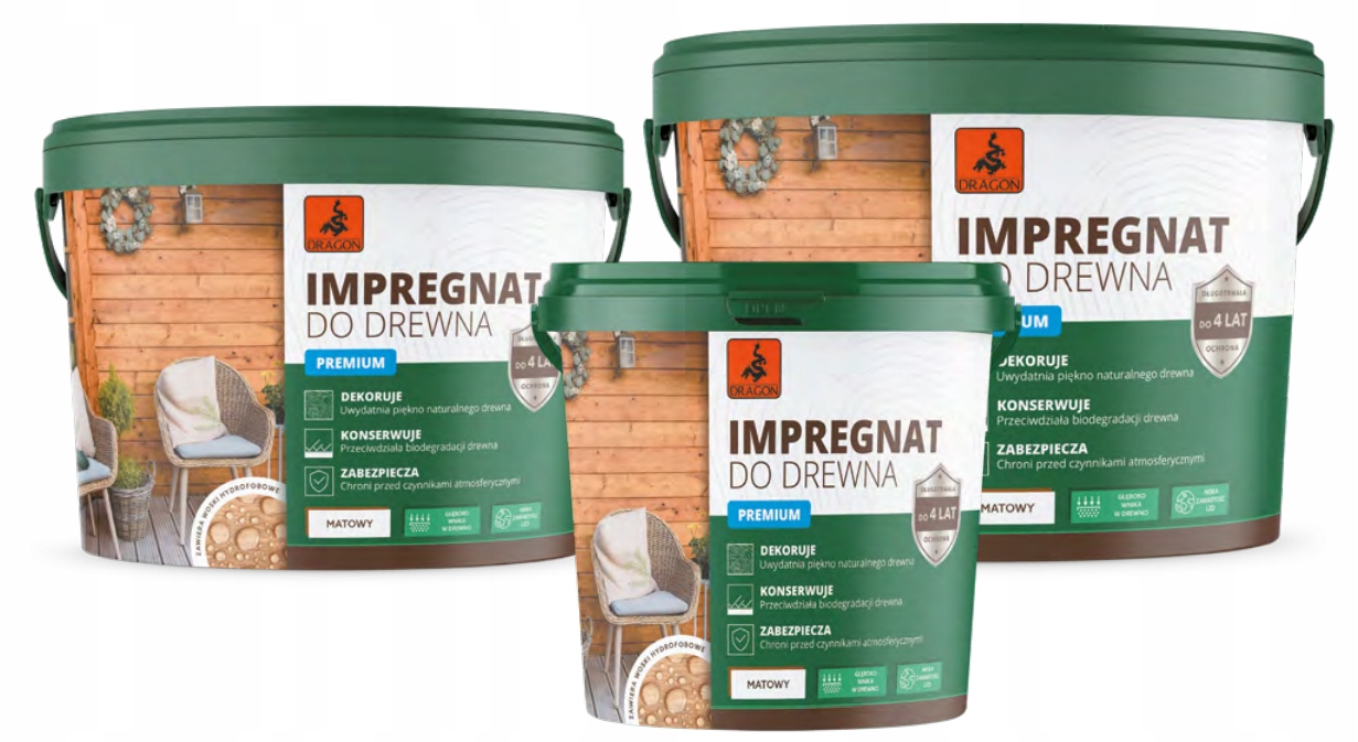 DRAGON IMPREGNAT DO DREWNA PREMIUM 5 L KASZTAN Pojemność 5 l