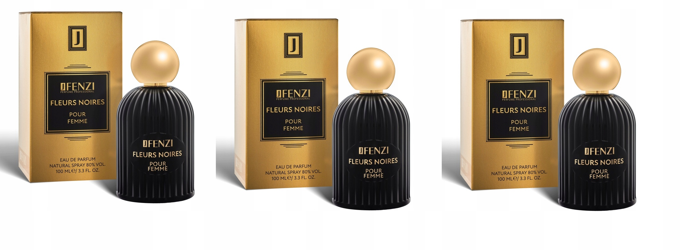 JFenzi Fleurs Noires Pour Femme 3x100 ml dámská parfémovaná voda