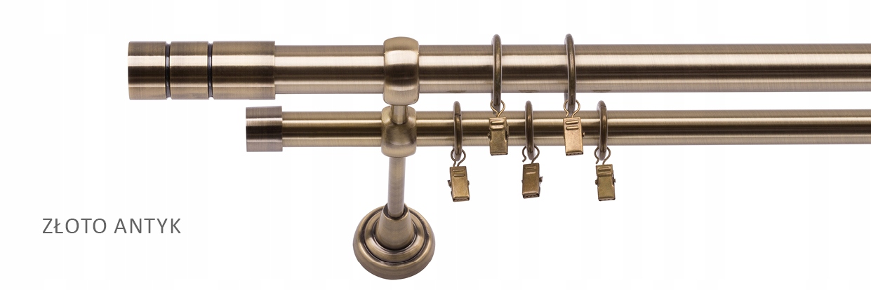 KARNISZ PODWÓJNY 300 CM 25+19 MM CICHE KÓŁKA 3 KOLORY WYBÓR ZAKOŃCZEŃ RENA Średnica drążka 25 mm + 19 mm