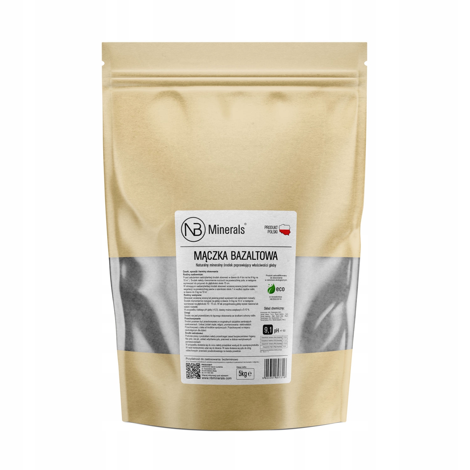 

Mączka Bazaltowa nawóz do roślin 5kg cert. Eko
