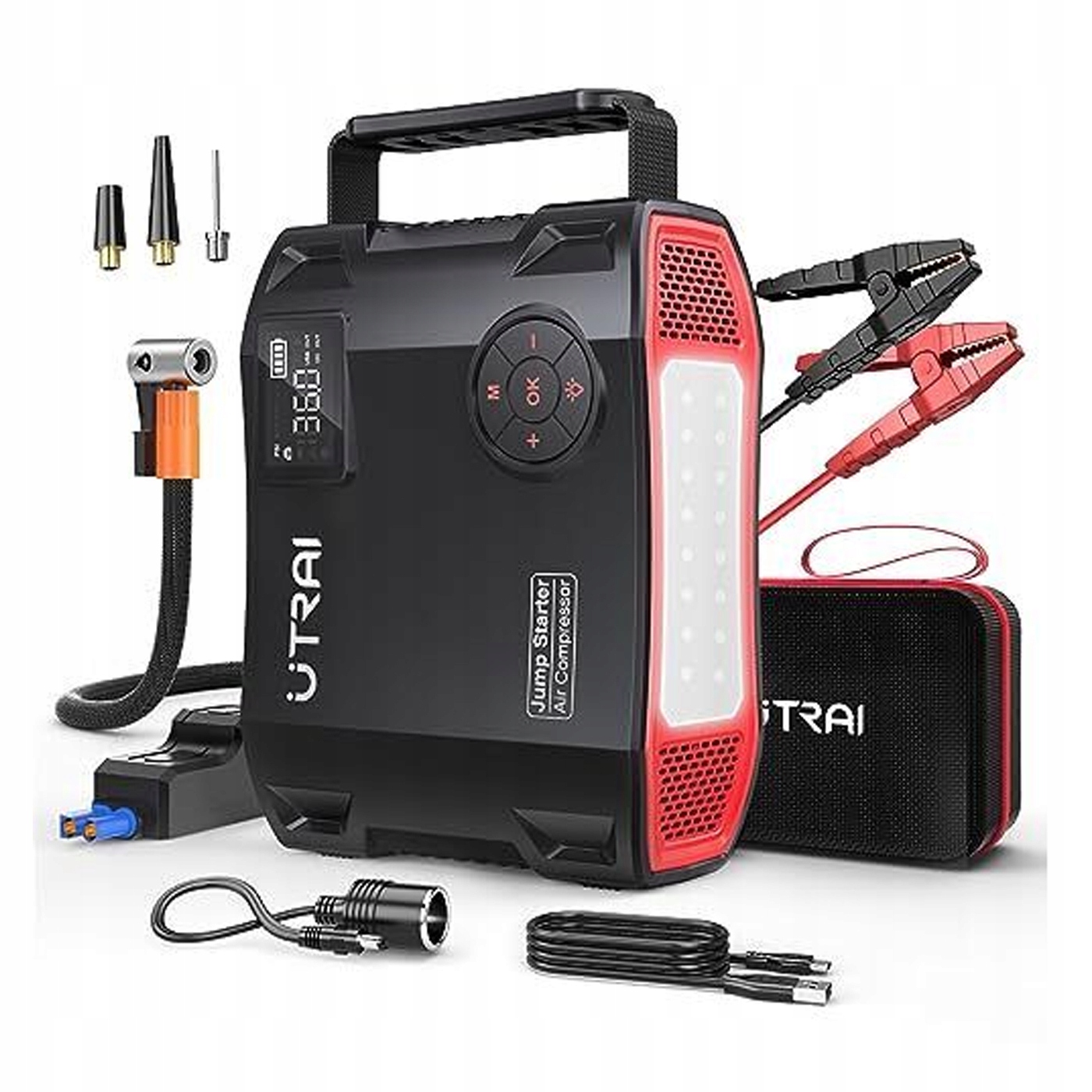 Jstar 5 Utrai Núdzový štartér do auta 2000A 16000 mAh Kompresor 5V1
