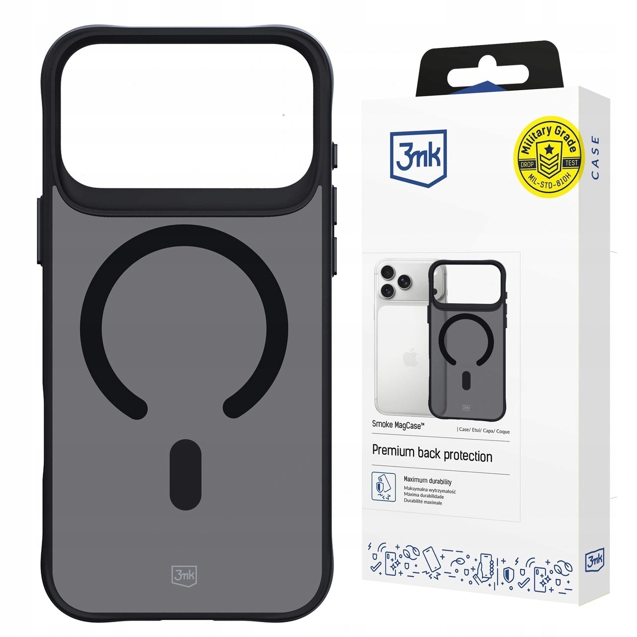 Etui 3mk Smoke MagCase na iPhone 17 Pro Max czarne półprzezroczyste